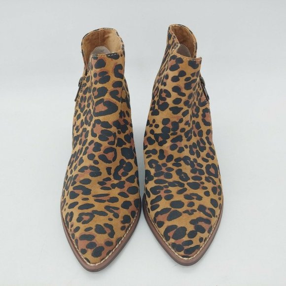 Seychelles Womens Suede Leopard Point Toe Ankle Boot 6 - Picture 4 of 10